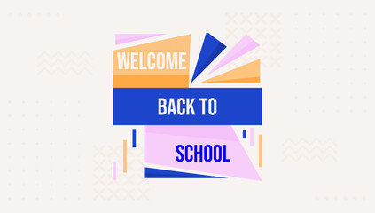 back to school banner modern and minimalist design with memphis element background