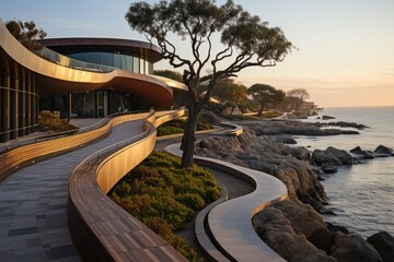 Antália, Turkey, the Karaloglu Park (Karaalioglu Park), with sea views., generative IA