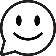 Speech bubble with smiling face icon . Smile face icon . Happy face speech bubble icon vector