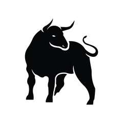 Bull silhouette logo icon vector
