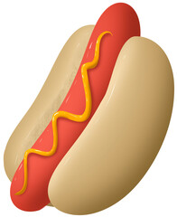 hot dog with mustard