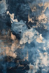 Abstract Ortega wallpaper with metallic accents and deep blues, Wallpaper, Modern and chic wall covering for upscale interiors
