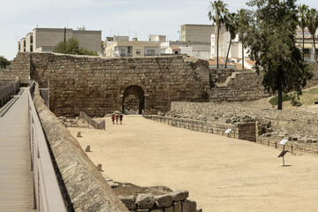 Majestic Alcazaba Walls in Merida, Spain
