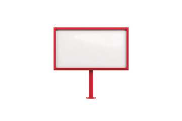 horizontal red signboard isolated on transparent background