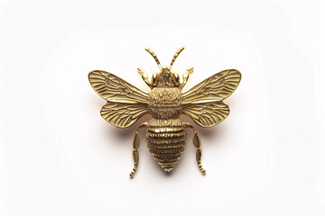 Obraz premium Elegant golden bee brooch with intricate details, symbolizing luxury and nature-inspired fashion accessory