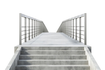 Fototapeta premium Contemporary concrete bridge with fence isolated on transparent background