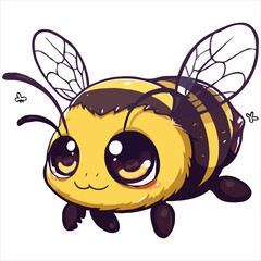 Bee with different facial expressions
