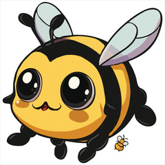 Bee with different facial expressions
