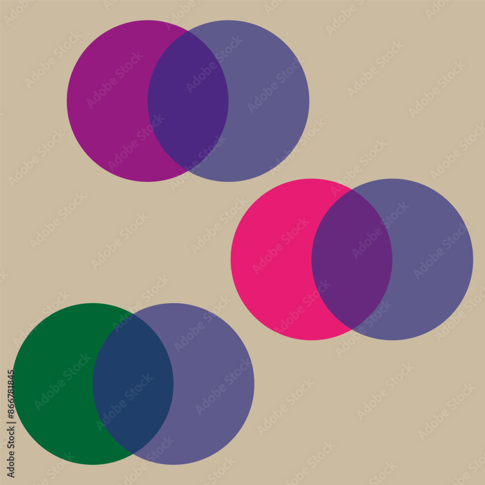 Poster overlapping circles pattern. colorful geometric design. abstract vector illustration. modern backgro