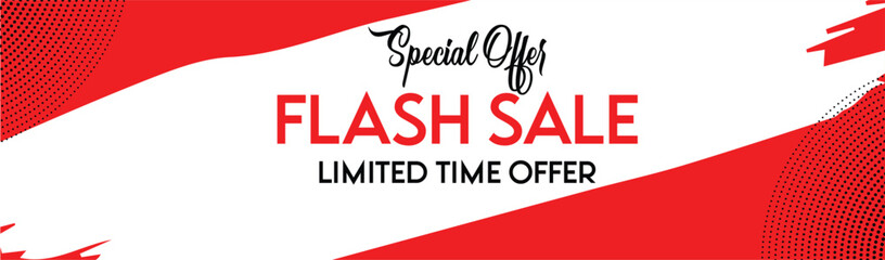 simple flash sale design with red color background | special offer | discount offer | mega offer.