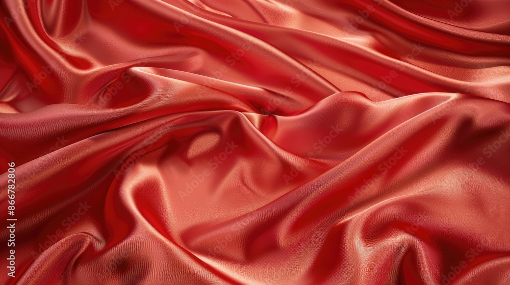 Poster red silk with a smooth texture suitable for backgrounds