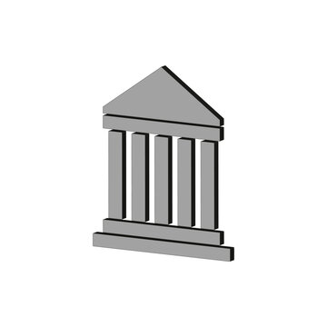 recommend clip art: Classical building icon. Grey color scheme. Vector architectural symbol. Clean simple design.