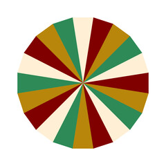 An abstract retro boho sunburst stripe pattern design element.