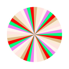 Fototapeta premium An abstract retro boho sunburst stripe pattern design element.