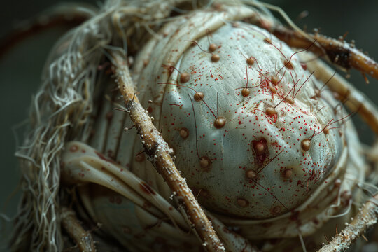 Detailed shot of a bug bite covered with a bandage, emphasizing care and treatment,