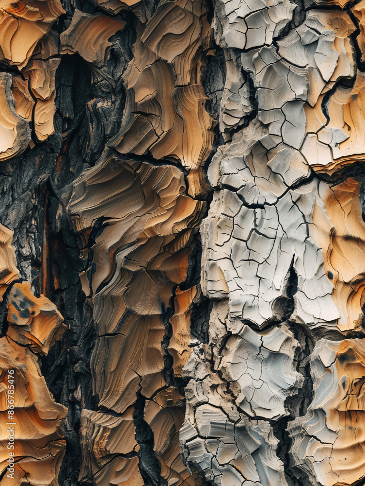 Poster stunning natural pattern created by a close-up shot of pine tree bark