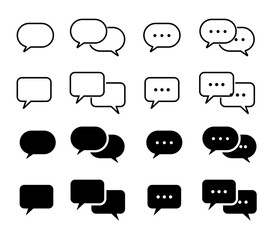 Conversation bubble icon icon set with editable stroke. Speech balloons icons. Vector illustration.
