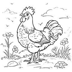Chicken vector on a white background