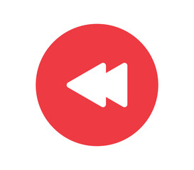 Red Reverse Button Icon | High-Quality Vector Graphic for Media and Entertainment