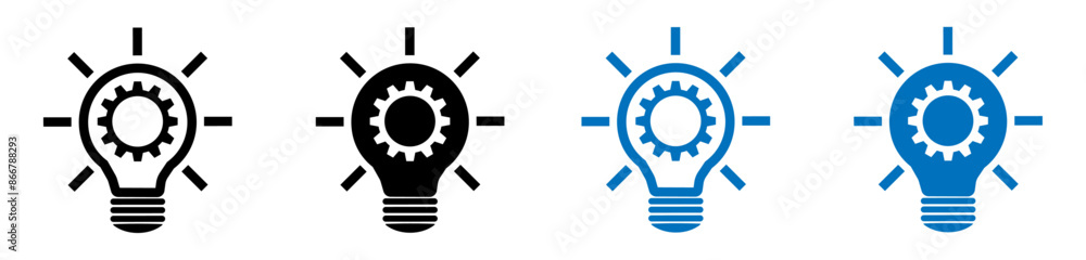 Poster innovation solid web icon set with editable stroke. vector illustration.