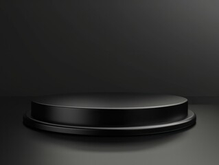 Black studio background empty, can be used for background and product display, 3d rendering podium platform