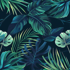 seamless background with green leaves