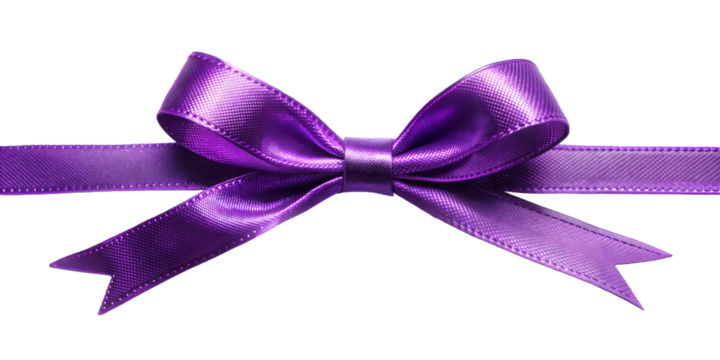 purple bow ribbon isolated on transparent background