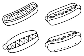 Mustard Hot Dogs Line Art Refined Minimalist Collection