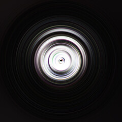 Colorful radial motion effect. Abstract rounded background. Color curves and sphere.