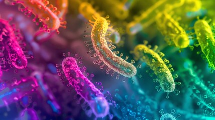 Fototapeta premium Colorful digital representation of bacteria