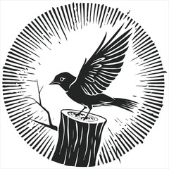 Naklejka premium bird vector on a white background