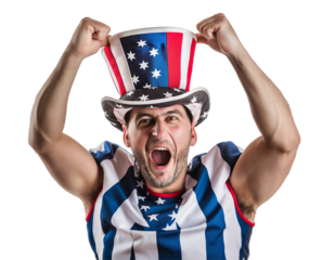 american football fan isolated on white