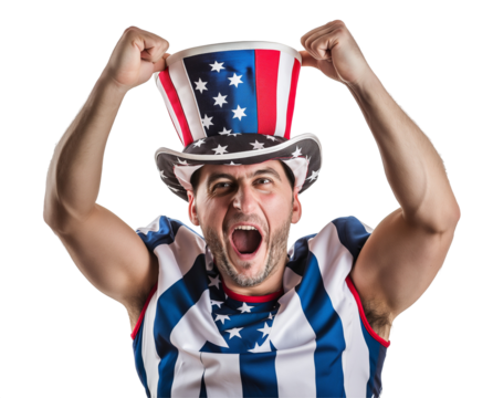 american football fan isolated on white