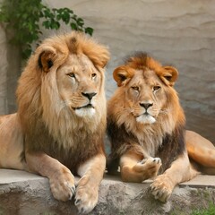 Naklejka premium Pair of Lion
