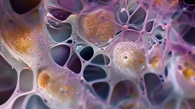 A microscopic view of neural precursor cells undergoing mitosis producing new cells that will eventually become neurons.