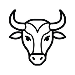 Bull Head line icon, Farm animals concept, cattle sign on white background