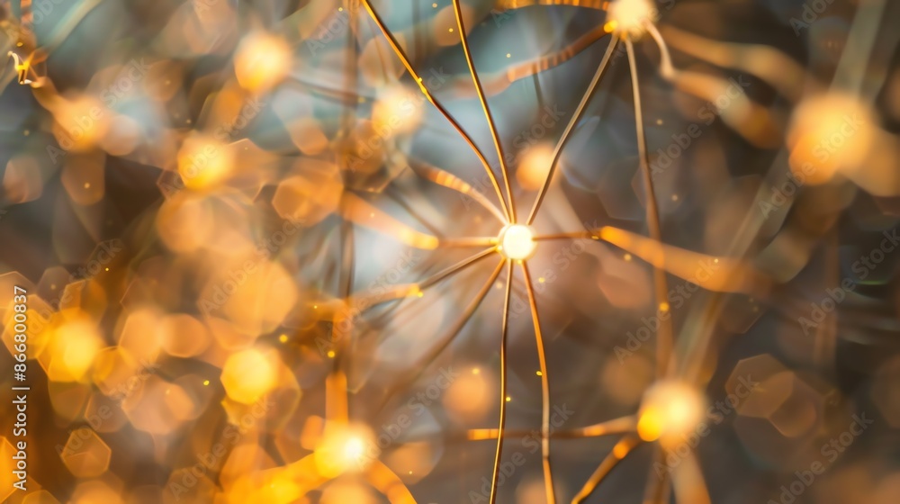 Poster abstract glowing neural network. artificial intelligence. 3d rendering.