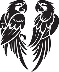 Macaw silhouette vector image icon