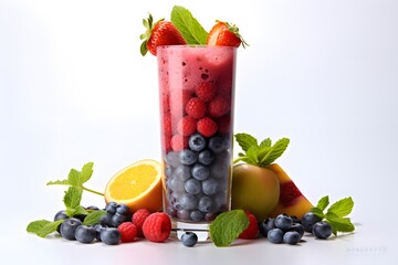 Refreshing Berry Smoothie with Fresh Tropical Fruits