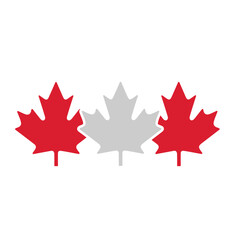Three red and white maple leaves, representing the Canadian flag