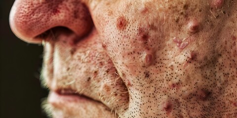 Picture widespread skin rashes and lesions indicating dermatological conditions like psoriasis or eczema. Concept Skin Rashes, Dermatological Conditions, Psoriasis, Eczema, Lesions