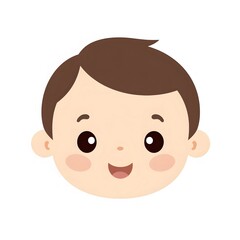 Obraz premium Cute Baby Face Icons in Cartoon Style 