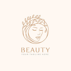 Logo beauty cosmetic for cosmetic products, beauty salon, spa, beauty center, hair salons, etc.