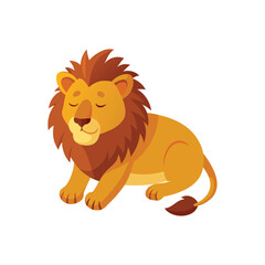 sleeping african lion silhouette vector illustration