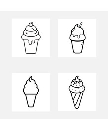 Ice-cream vector logo illustration icons
