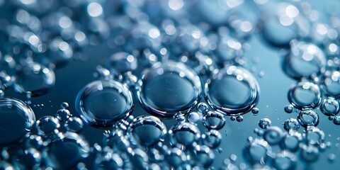 Blue water wine bubbles background for advertising with copy space. Concept Marketing, Advertisement, Water Theme, Wine Bubbles, Copywriting