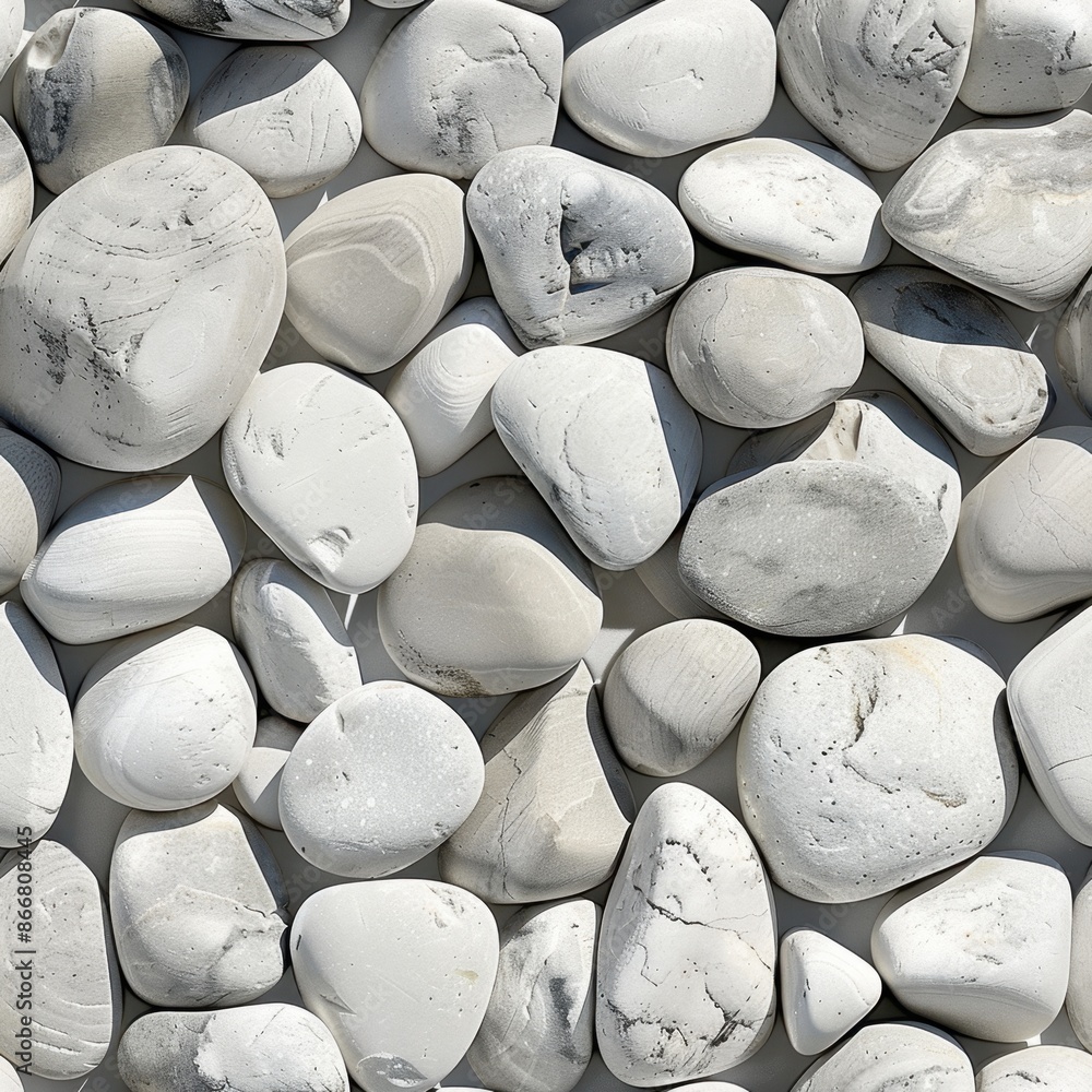 Poster stone pebbles pattern, minimalistic and seamless, creating a smooth, natural texture for sophisticat