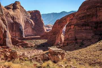 Rainbow Bridge and Surrounding Canyon, Rainbow Bridge National Monument, Lake Powell, Utah