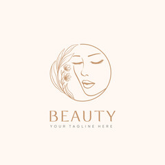 Logo beauty cosmetic for cosmetic products, beauty salon, spa, beauty center, hair salons, etc.