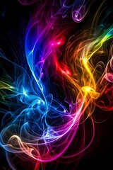 Fototapeta premium Colorful Smoke Waves Wallpaper for Creative and Energetic Backgrounds